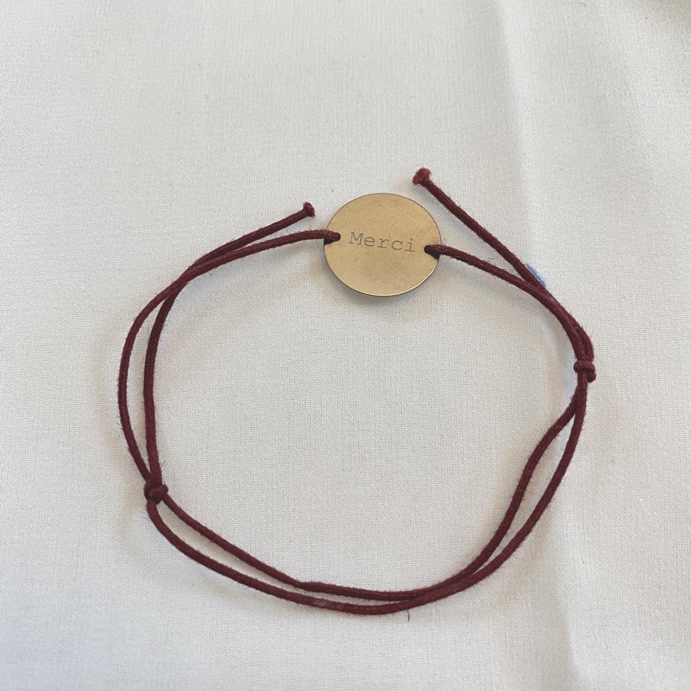 Merci Medal Paris String Bracelet SOLD OUT Jewelry